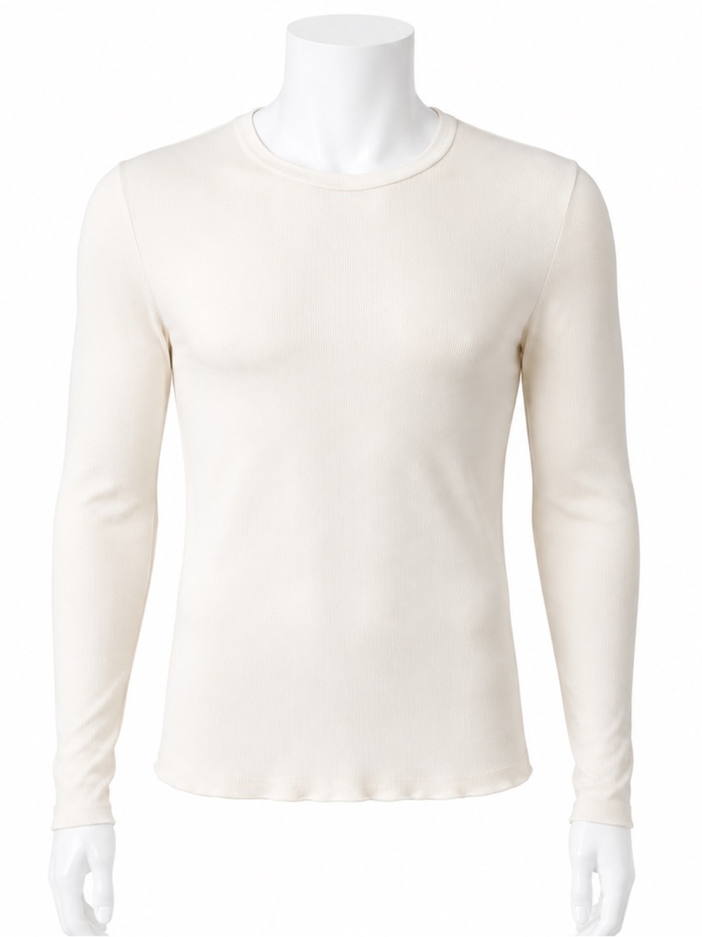 Zara Men's Long Sleeve Crewneck Shirt - Off-White